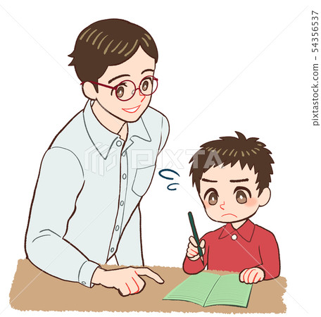 Teacher and child teaching Teacher and child teaching 54356537