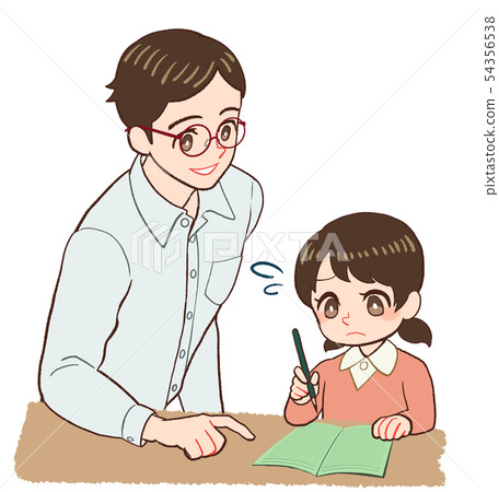 Teacher and child teaching Teacher and child teaching 54356538