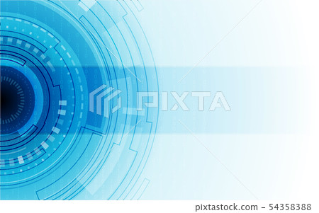 abstract blue technology circles on white color 54358388