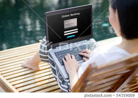Woman use online banking concept 54359009