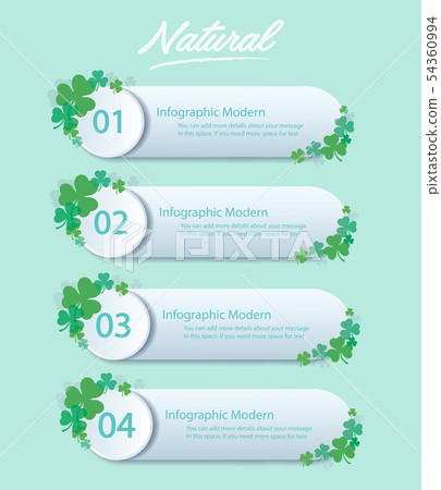 cute green clover leaf info graphic background  54360994