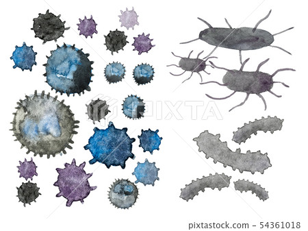 House dust bacillus image watercolor 54361018