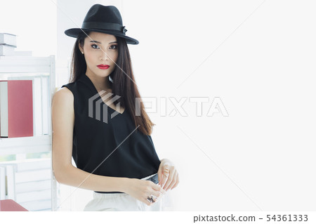 Asian model woman standing and pompous.. 54361333
