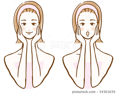 美容護膚女性面部表情集 美容護膚女性面部表情集 54361639