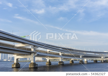 Landscape of Tokyo Odaiba Rainbow Bridge Landscape of Tokyo Odaiba Rainbow Bridge 54362327