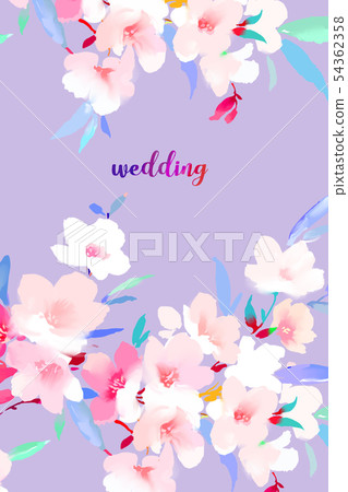 優雅的美麗的水彩花卉和樹枝 54362358
