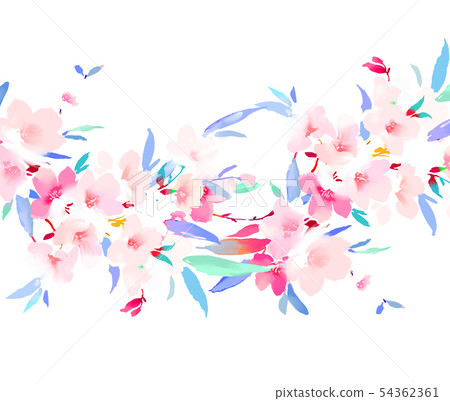 優雅的美麗的水彩花卉和樹枝 54362361