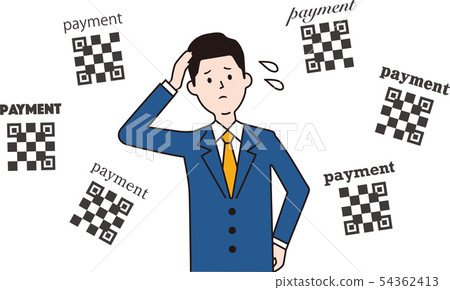 在QR代碼丟失的一個人的例證圖像 54362413