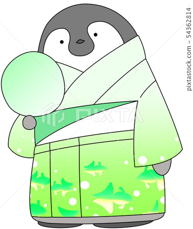 Cute penguin chick (green uniform yukata) 54362814