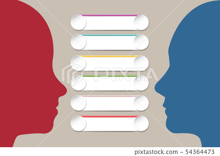 The man's and woman's head silhouette infograph The man's and woman's head silhouette infograph 54364473