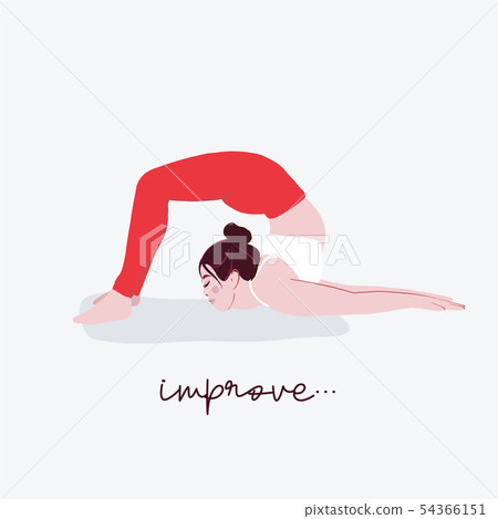 Woman yoga illustration with typography Improve. Woman yoga illustration with typography Improve. 54366151