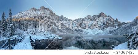 Winter mountains. Scenic frosty mountain Winter mountains. Scenic frosty mountain 54367453