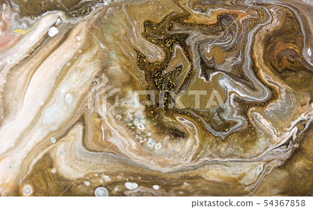 Bronze and gold marbling pattern. Golden marble liquid texture. 54367858