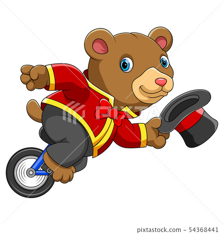 circus bear riding unicycle	 54368441