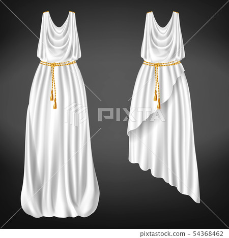 Ancient Greek womans chitons realistic vector 54368462