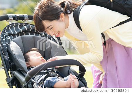 Baby stroller baby and mother Baby stroller baby and mother 54368804