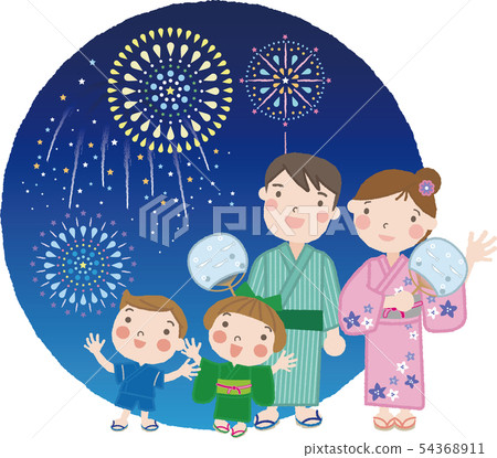 夏季節_34（家庭，親子，煙花） 54368911