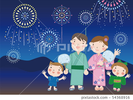 夏季節_33(家庭,父母與子女,煙花) 夏季節_33(家庭,父母與子女,煙花) 54368916