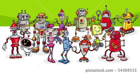 cartoon robots conceptual fantasy characters group 54369533