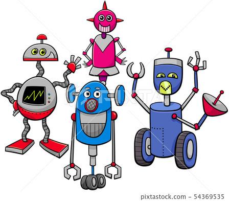 robots or droids cartoon characters group 54369535