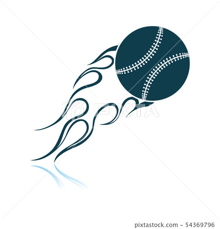 Baseball Fire Ball Icon 54369796
