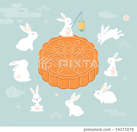 Mid Autumn Festival. Chuseok, Chinese wording translation Mid Autumn. Vector banner, background and Mid Autumn Festival. Chuseok, Chinese wording translation Mid Autumn. Vector banner, background and 54371078