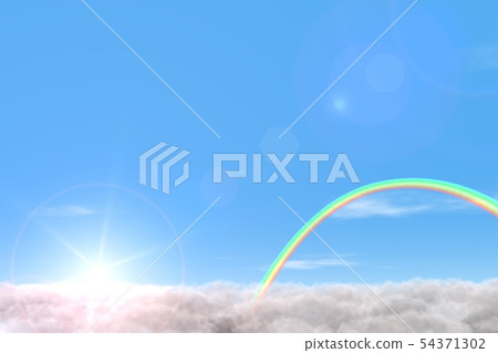 天空彩虹背景背景 54371302