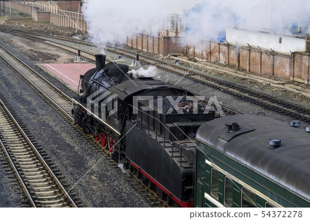 Chinese ordinary trains with steam locomotives Chinese ordinary trains with steam locomotives 54372278