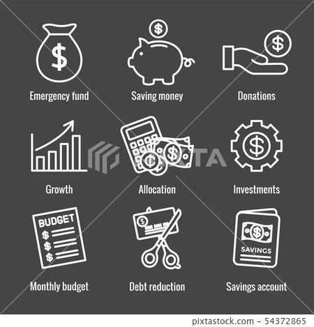 Personal Finance & Responsibility Icon Set with Personal Finance & Responsibility Icon Set with 54372865