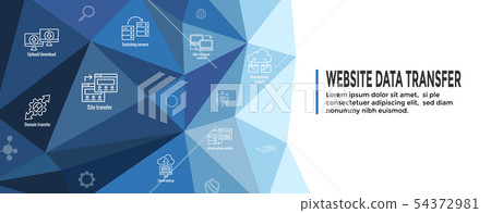 Website Data Transfer Icon Set and Web Header 54372981