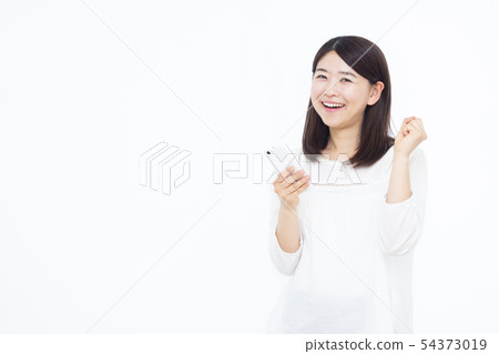 30s woman and smartphone 30s woman and smartphone 54373019