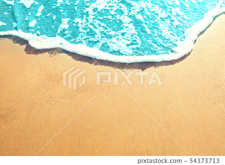 Golden sandy beach with sea surf. Best ocean Golden sandy beach with sea surf. Best ocean 54373713