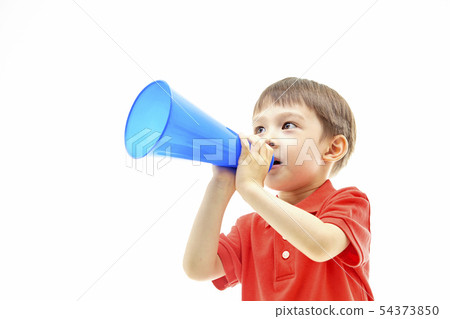 Children, kids, loudspeaker, megaphone, cheering, world cup Children, kids, loudspeaker, megaphone, cheering, world cup 54373850
