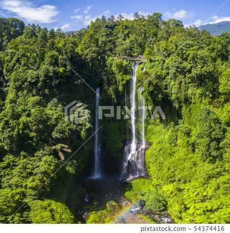 Beautiful the Sekumpul waterfall in Bali, Indonesia. Panorama. Beautiful the Sekumpul waterfall in Bali, Indonesia. Panorama. 54374416