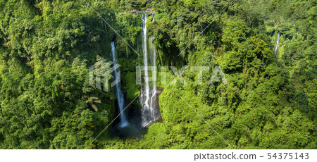 Beautiful the Sekumpul waterfall in Bali, Indonesia. Panorama. 54375143