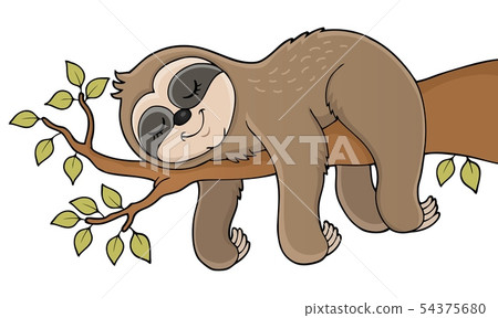 Sleeping sloth theme image 1 54375680