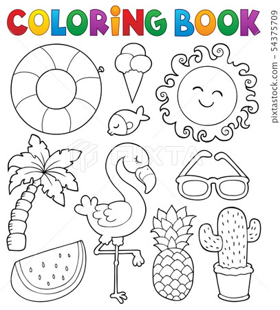 Coloring Book Summer Theme Collection 1 Stock Illustration 54375709 Pixta