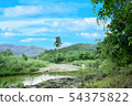 The landscape of the river flows through the rocks 54375822