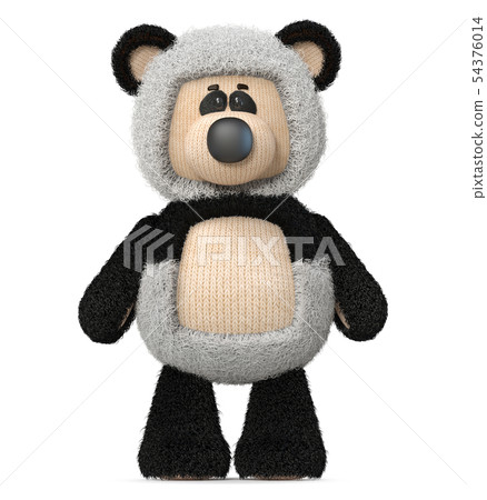 3d illustration funny bear panda 3d illustration funny bear panda 54376014