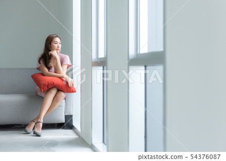 Asian beautiful woman relaxing and chill  54376087