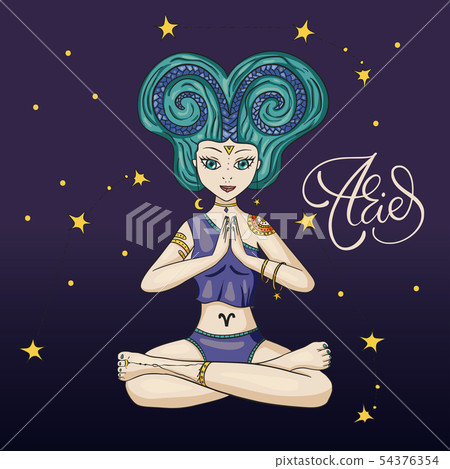 Zodiac Girl Vector Sign. Zodiac Girl Vector Sign. 54376354