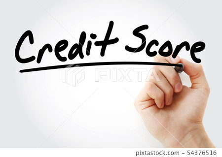 Credit Score text with marker Credit Score text with marker 54376516