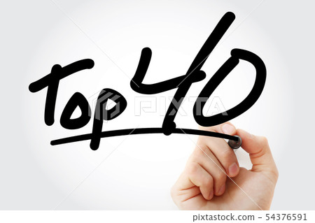 Top 40 text with marker Top 40 text with marker 54376591