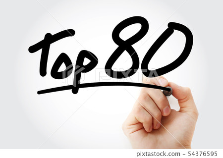 Top 80 text with marker Top 80 text with marker 54376595