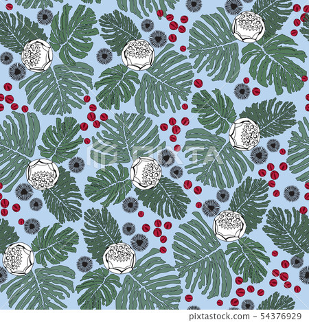 Floral seamless pattern. Flower background. 54376929