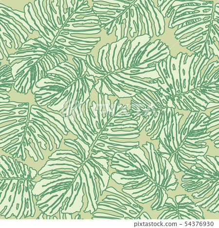 Tropcal leaves tile pattern floral palm leaf Tropcal leaves tile pattern floral palm leaf 54376930