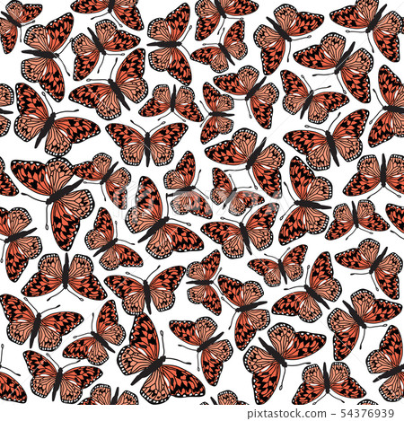 Butterfly tile pattern. Summer holiday background 54376939