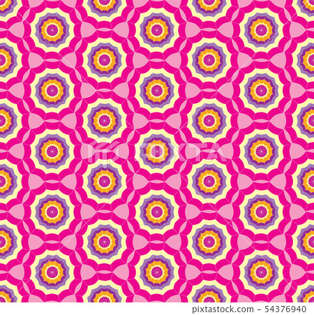 Abstract tile pink pattern Summer holiday ornament 54376940