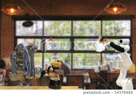 Automatic drink shop robot artificial intelligence Automatic drink shop robot artificial intelligence 54376988