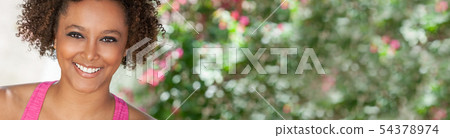 African American Woman Exercising Outdoors 54378974